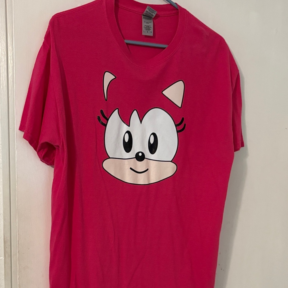 Gildan Pink Cartoon Face Tee